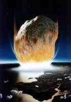 La Terre formée d'astéroïdes fondus Vue d'artiste d'un astéroïde percutant la Terre
