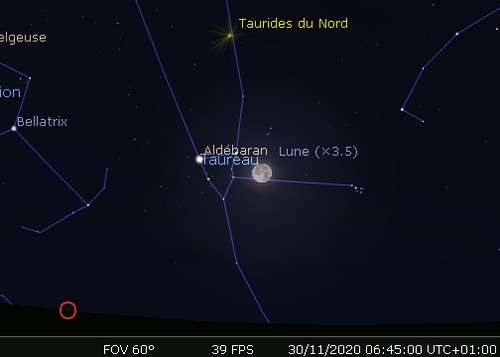 La Lune en rapprochement avec Aldébaran
