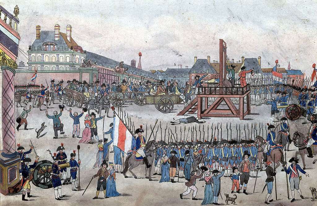 L'exécution de Robespierre et de ses partisans met fin à la Terreur le 28 juillet 1794. La Terreur aura causé la mort de plusieurs dizaines de milliers de personnes. © Wikimedia Commons, DP