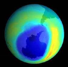 Image montrant le trou dans la couche d'ozone.