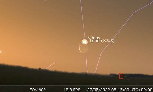 La Lune en rapprochement avec Vénus