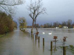 Les bords de la Seine inondés
