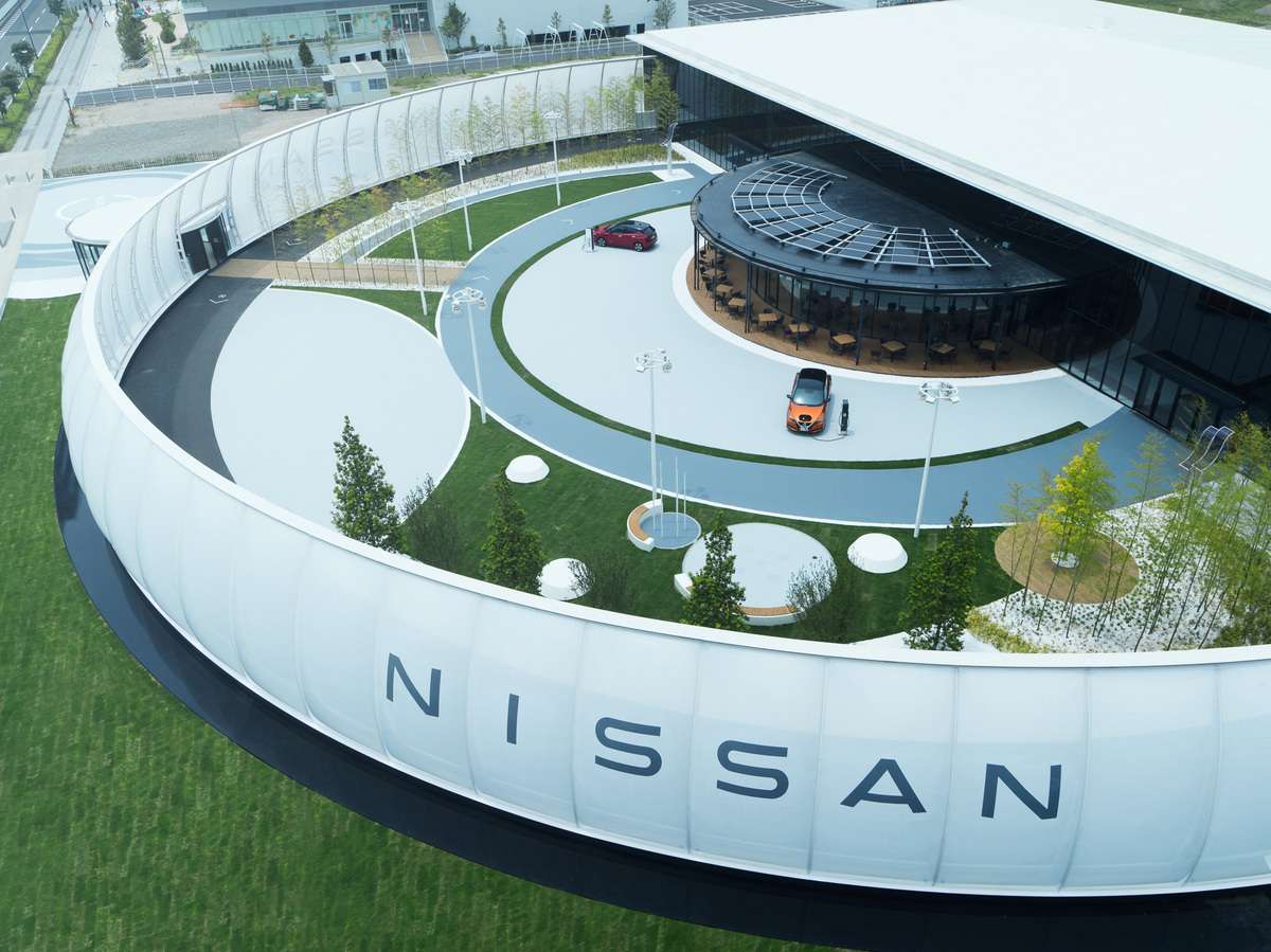 The Nissan Pavilion in Yokohama, Japan exhibits various technologies and electric vehicles of the brand, including the future Ariya electric SUV expected next year.  © Nissan