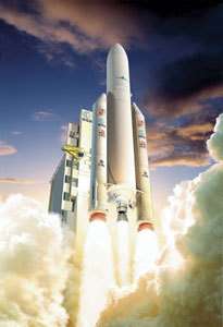 Premiers essais du moteur de fusée réallumable VINCI Ariane 5 version 10 tonnes