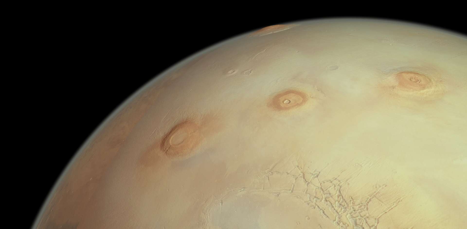 A stunning view of Mars celebrating the 25,000th orbit of the Mars Express probe