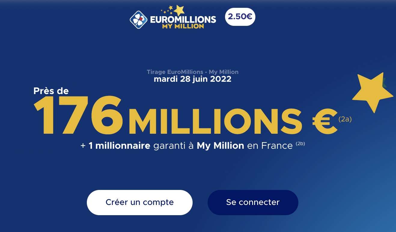 The jackpot rises to 176 million euros this Tuesday, June 28!