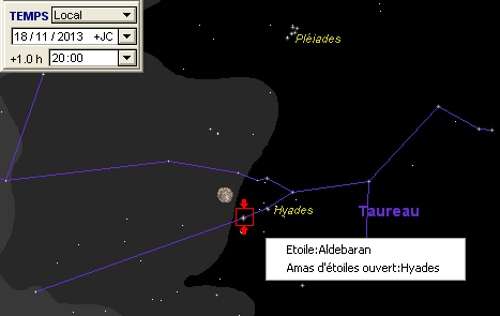 La Lune en rapprochement avec Aldébaran