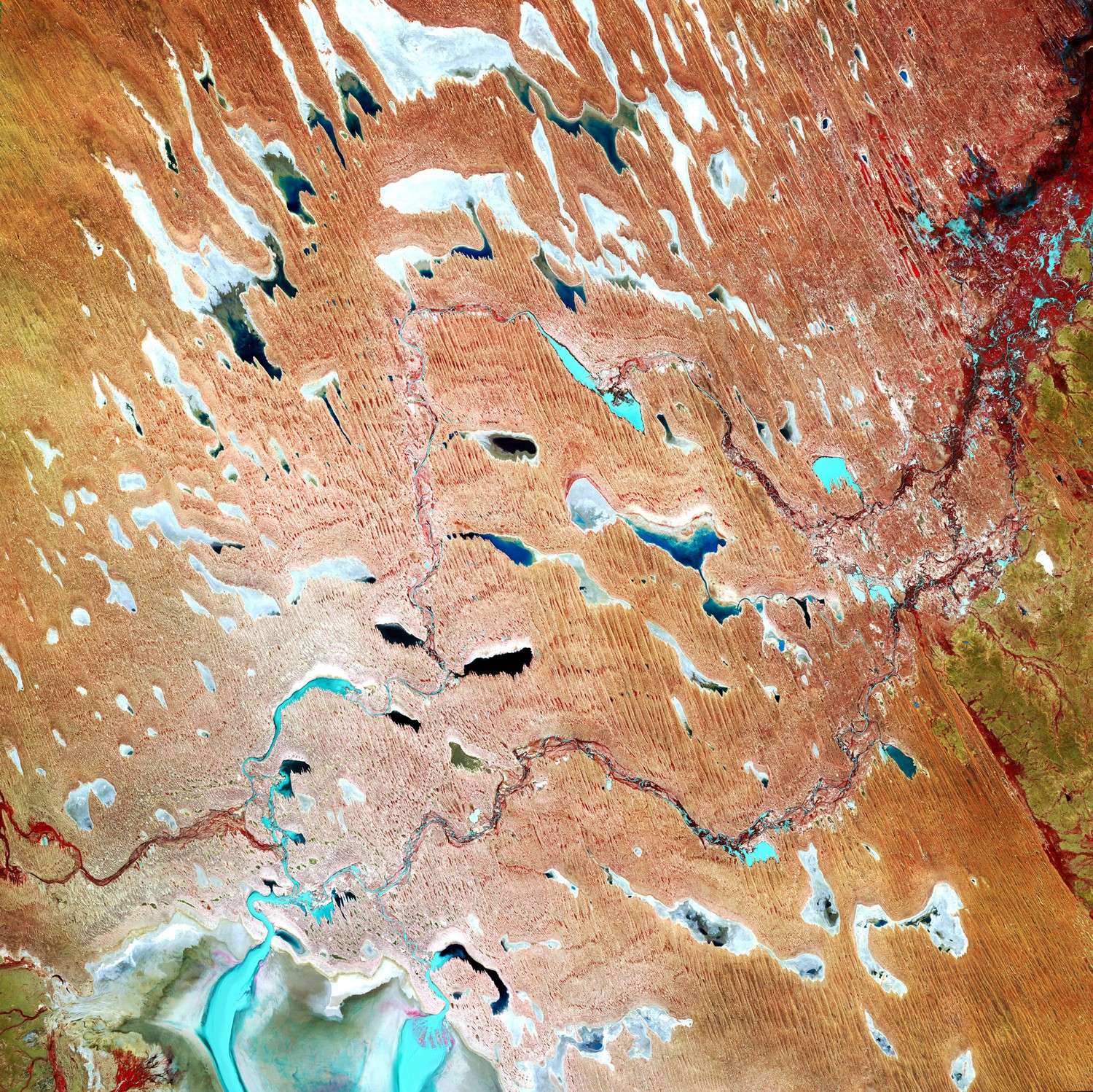 Le bassin australien photographié par le satellite Landsat. © USGS