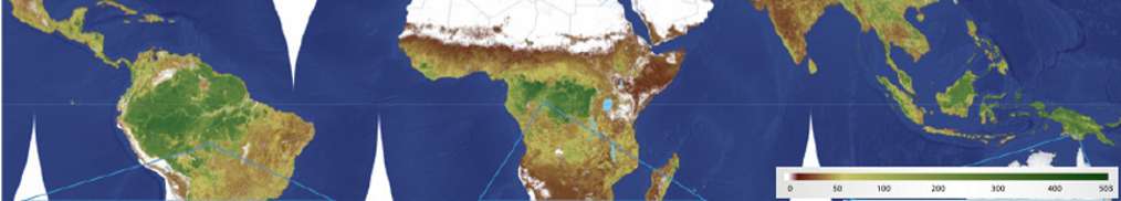 Cartographie du stockage de carbone par la végétation tropicale (échelle en tonnes par hectare, de 0 à 500). © Baccini et al. 2012, Nature Climate Change - adaptation Futura-Sciences