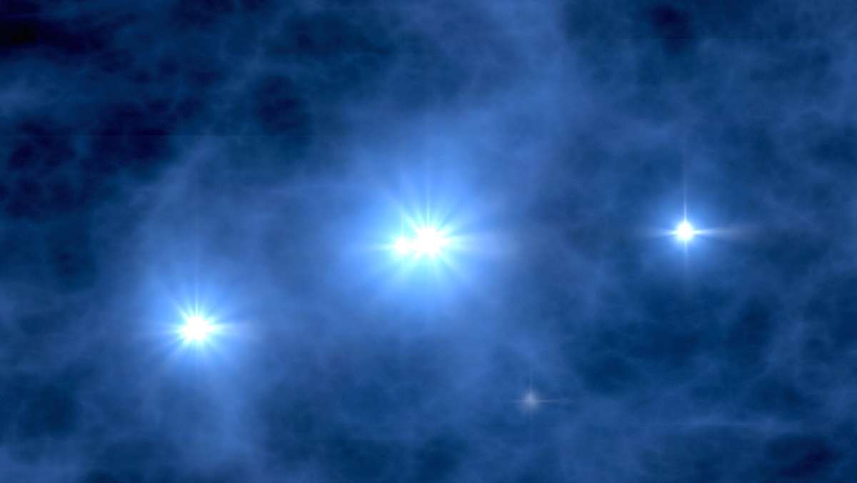 Illustration de la formation des premières étoiles à l'époque de l'âge sombre. © Nasa, WMAP Science Team