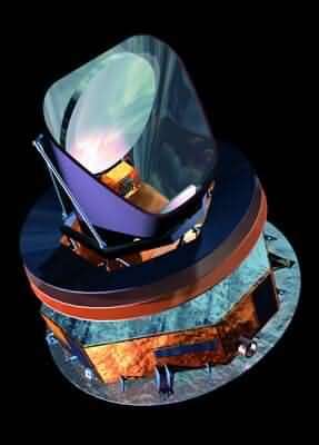 Le télescope Planck en orbite (crédit : ESA 2002 - Illustration by Medialab)
