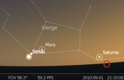 La planète Vénus est en rapprochement avec l'étoile Spica