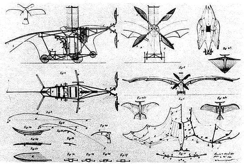 Clément Ader, passionné d’aviation, réalise d’abord l’Éole, une machine fortement inspirée de la chauve-souris. © Domaine public