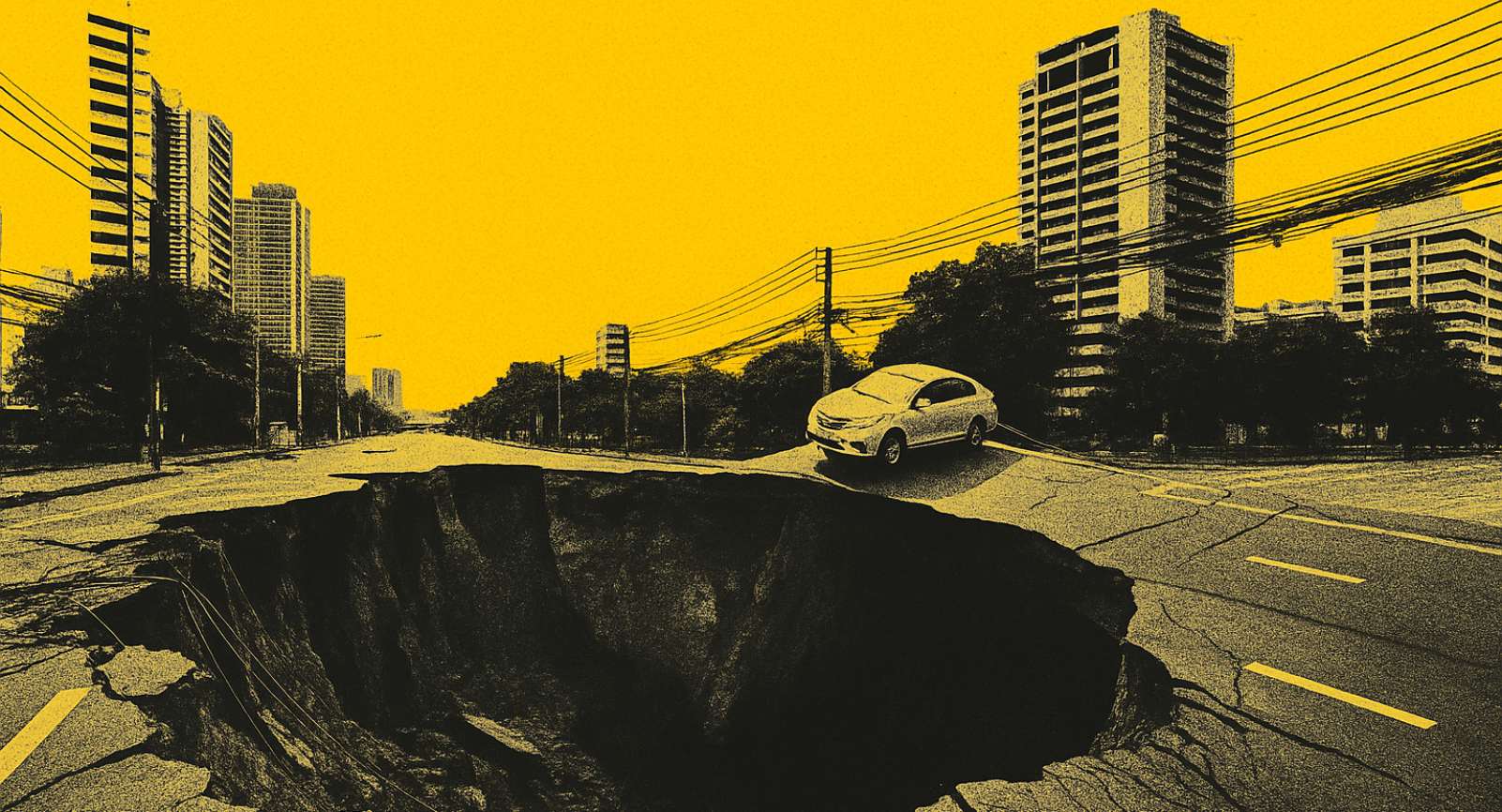 Bangkok : un trou géant avale la route en plein centre-ville, des voitures frôlent la catastrophe