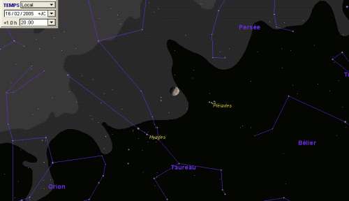 La Lune passe à proximité des Pléiades (M45)