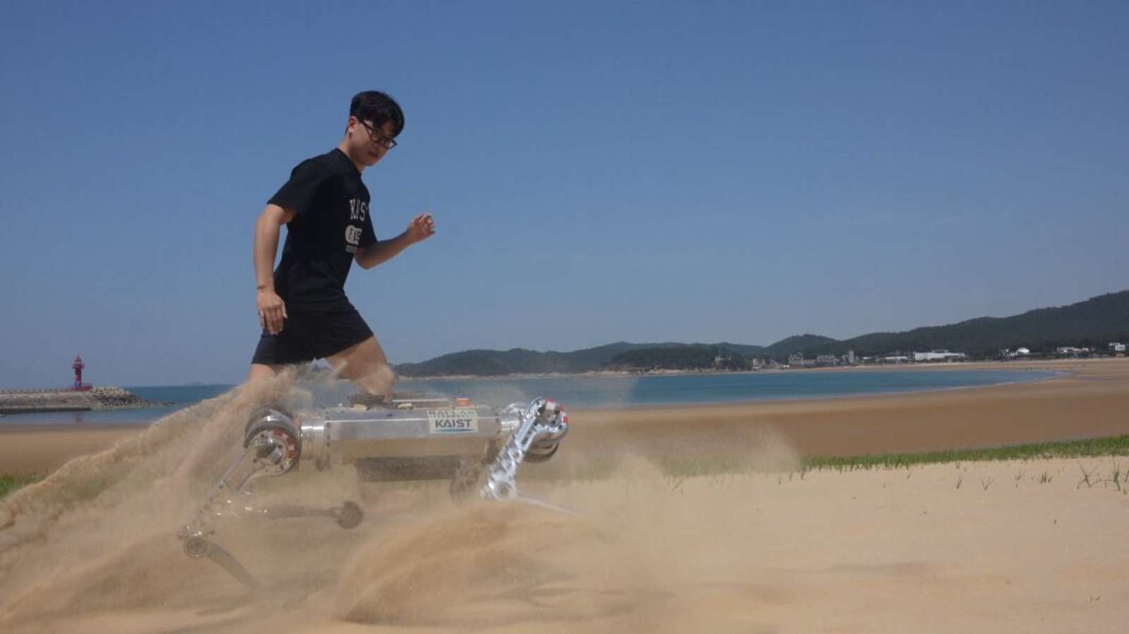 This robot can run at a speed of 11 km/h on the sand!