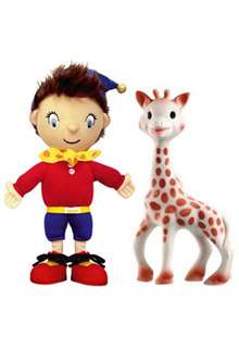 Des substances cancérigènes dans les jouets, dont Sophie la girafe... Sophie la girafe et le doudou Oui-Oui ont été parmi les 13 jouets à contenir des substances dangereuses. © DR