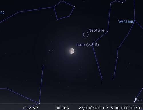 La Lune en rapprochement avec Neptune