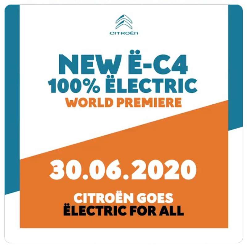 La Citroën ë-C4 électrique sera dévoilée le 30 juin