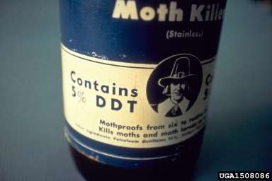 Organic pollution DDT was widely used as an insecticide, before turning out to be a persistent organic pollutant. © USDA