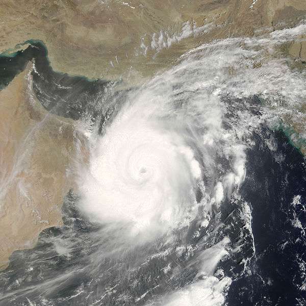 Le cyclone de Gonu de 2007, le plus intense au Moyen-Orient, est peut-être le fruit de la pollution humaine. © Nasa