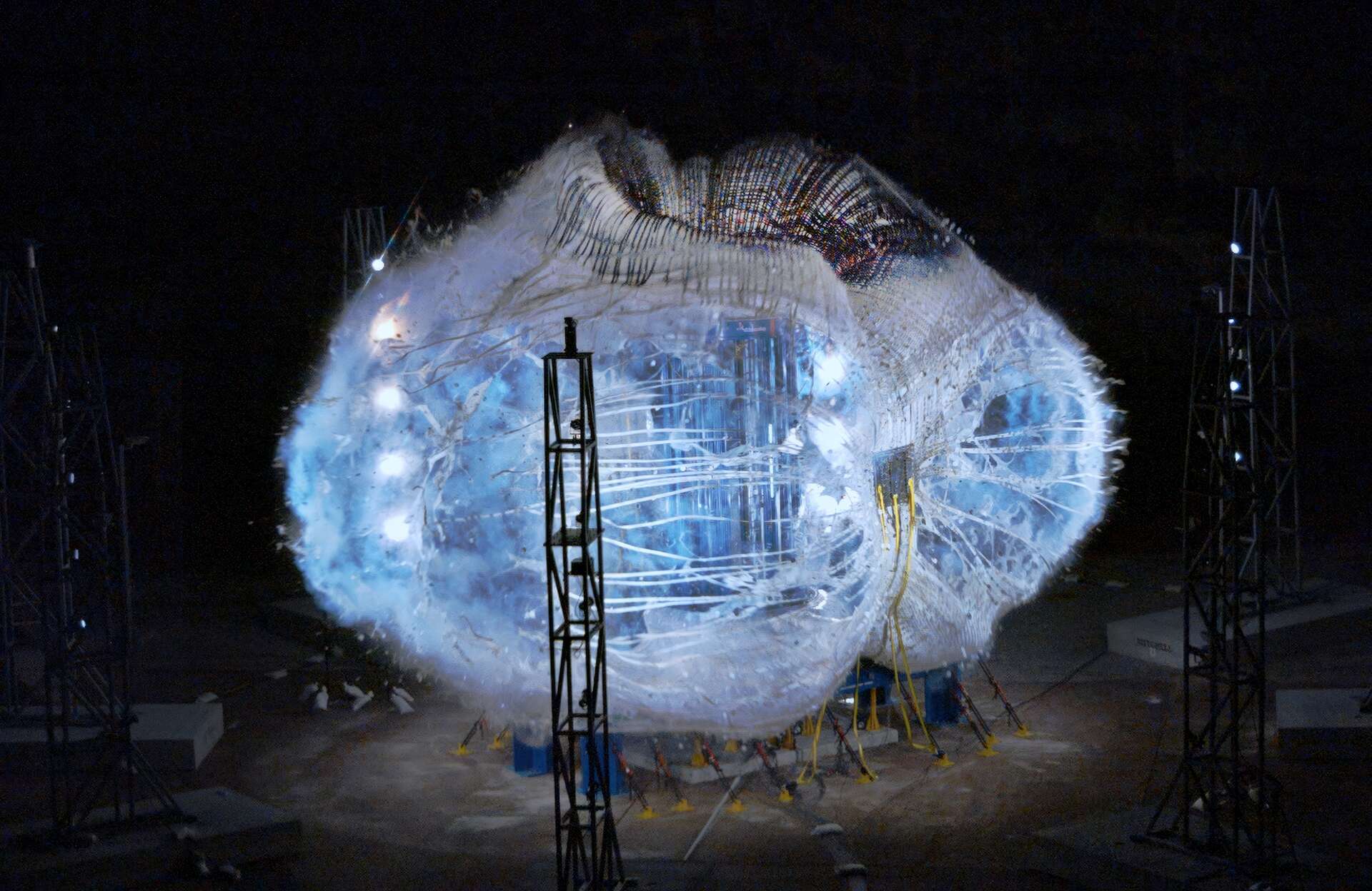 An amazing explosion of an inflatable prototype of a NASA space station