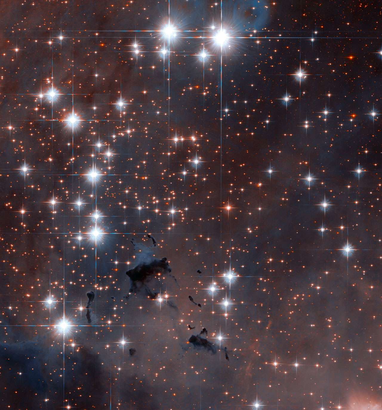 Le télescope spatial Hubble a photographié la pouponnière d'étoiles de la nébuleuse de l'Aigle. © Esa/Nasa/Hubble
