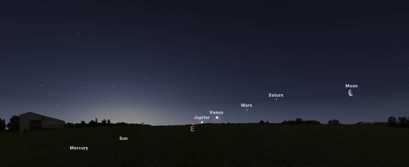 Note this weekend the alignment of 4 planets!
