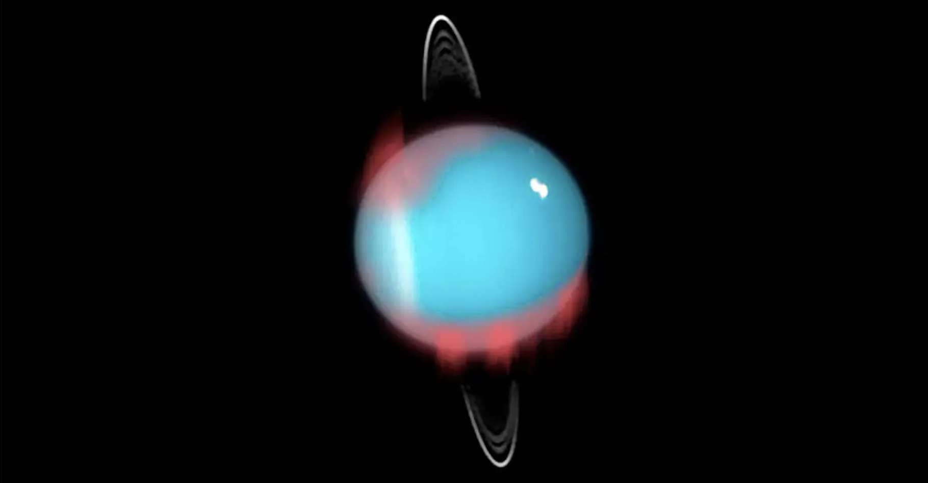 Prachtig infrarood noorderlicht op Uranus