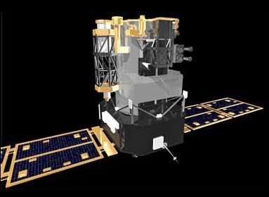 SOHO, l'observatoire solaire installé à 1,5 million de kilomètres de la Terre, pèse 1 850 kilogrammes. Pour ces gros satellites, le gain de poids apporté par la fibre optique serait considérable. Crédit : ESA.
