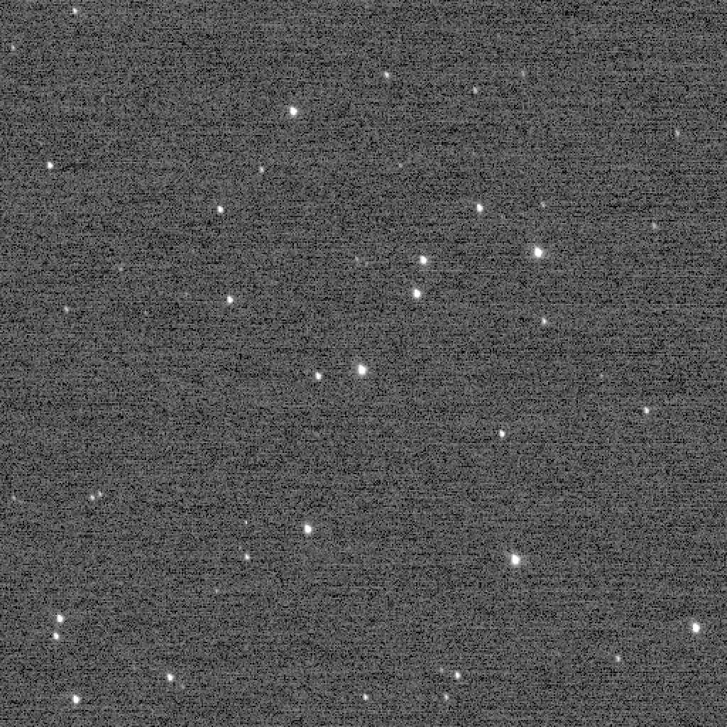 L’amas d’étoiles NGC 3532, alias « Wishing Well », photographié par New Horizons (Lorri) le 5 décembre 2017. Prise à plus de 6,1 milliards de kilomètres, elle pulvérise le précédent record de Voyager 1 de l’image la plus éloignée de la Terre. © Nasa, JHUAPL, Southwest Research Institute