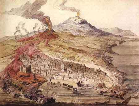Représentation de l'Etna lors d'une éruption, en 1669. © Worldtraveller, Wikimedia Commons, domaine public