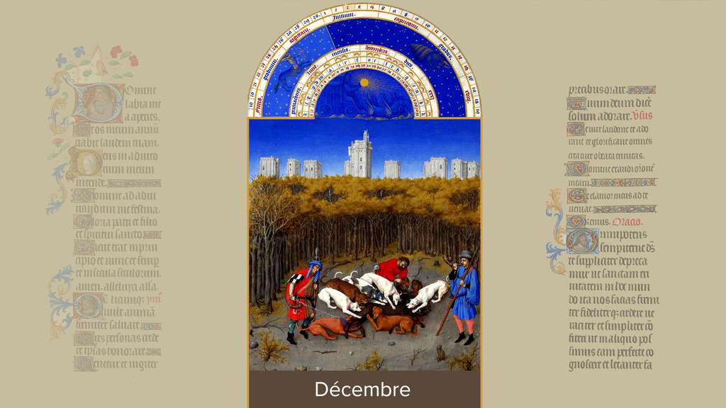 Décembre : scène de chasse au château de Vincennes Décembre : scène de chasse au château de Vincennes