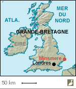 Carte Grande Bretagne - Situation de la réserve de Minsmere Carte Grande Bretagne - Situation de la réserve de Minsmere