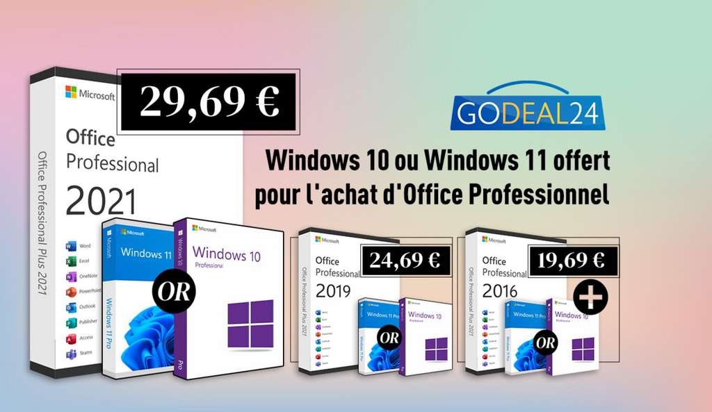 Téléchargez Office + Windows 10 ou 11 gratuitement !