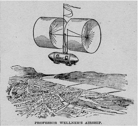 La machine volante du professeur Wellner. © Domaine public