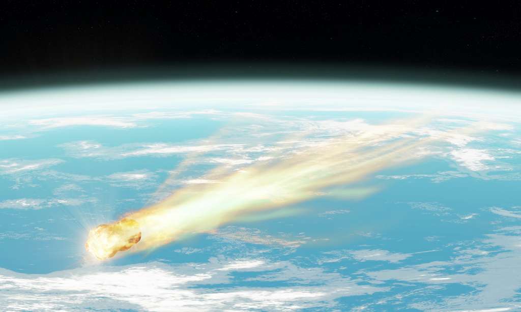 Illustration d'un astéroïde se consumant dans la haute atmosphère terrestre. © Stéphane Masclaux, Adobe Stock