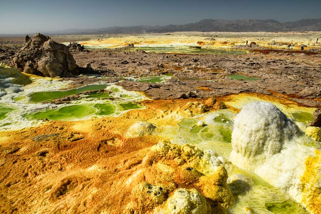Le volcan Dallol dans la dépression de Danakil en Éthiopie offre un aperçu de la Terre il y a des millions d’années. © Andrea Moroni, Flickr Le volcan Dallol dans la dépression de Danakil en Éthiopie offre un aperçu de la Terre il y a des millions d’années. © Andrea Moroni, Flickr