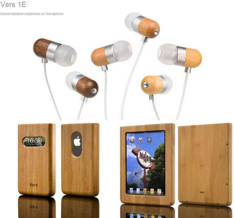Écouteurs, coques d'Iphone et d'Ipad en bois. © Sprout création
