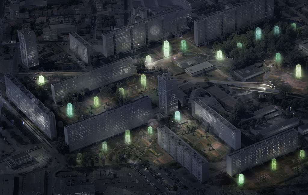 Des mini-fermes vues de nuit Des mini-fermes vues de nuit