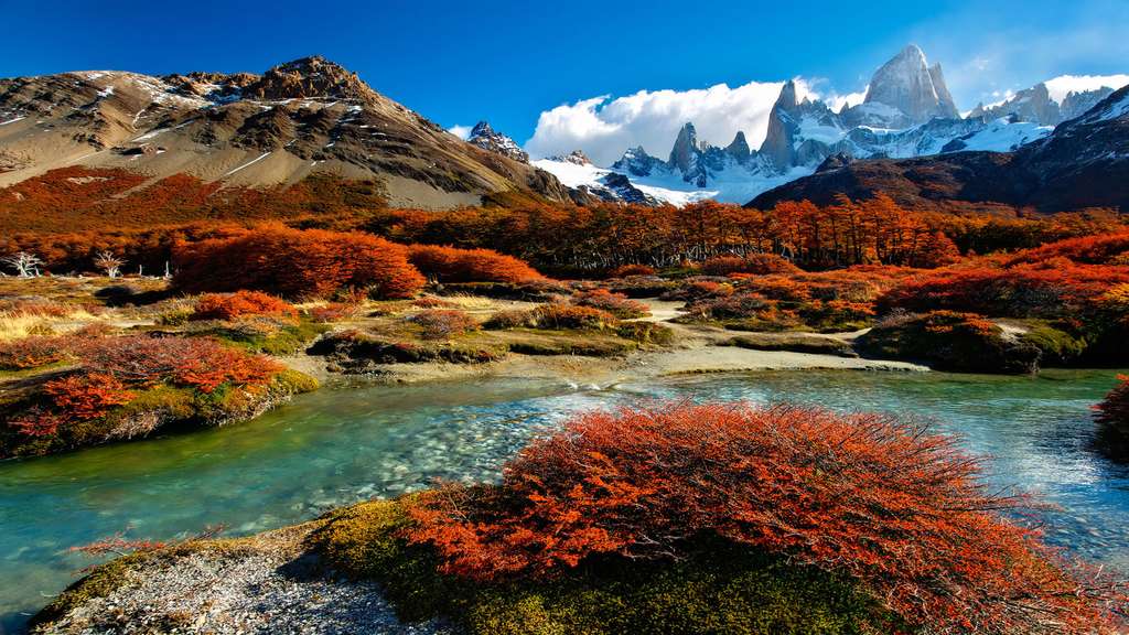 Patagonie : l’étonnant Chorrillo river dans la Fitz Roy Valley Patagonie : l’étonnant Chorrillo river dans la Fitz Roy Valley