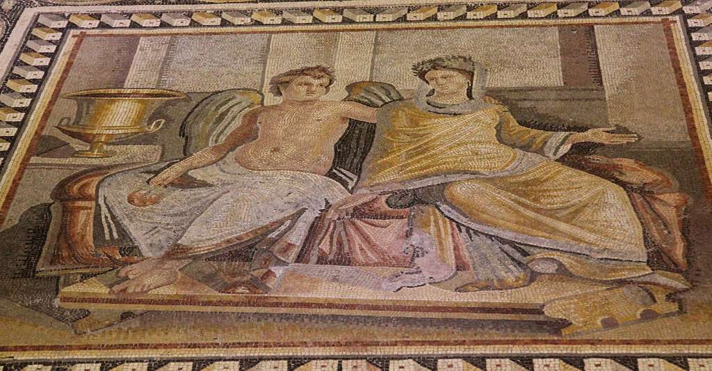 Mosaïque d'Éros et Psyché, à Zeugma Mosaïque d'Éros et Psyché, à Zeugma