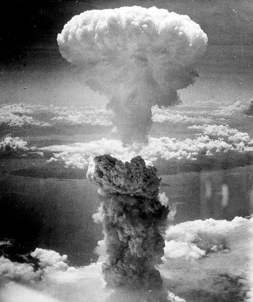 Le pyrocumulus au-dessus de l'explosion atomique de Nagasaki au Japon en 1945. © US Army, Wikimédia, domaine public 