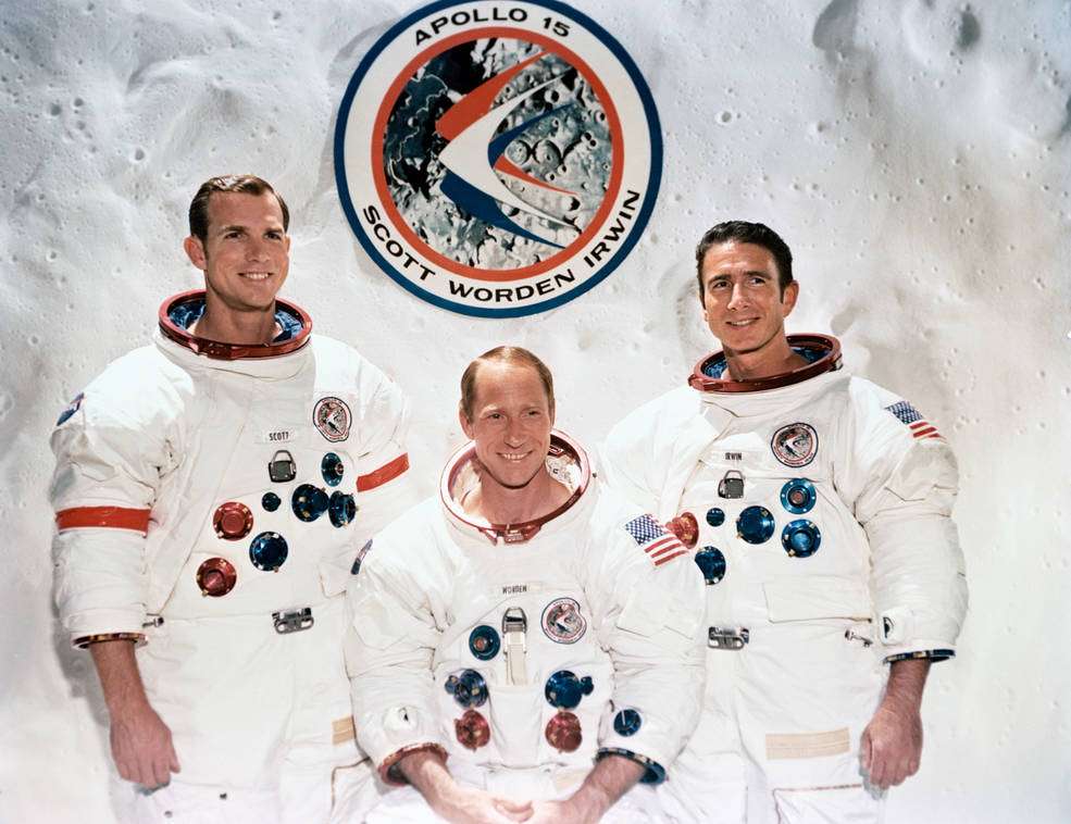 Portrait de l'équipage d'Apollo 15. © Nasa