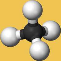 Molécule de méthane. 