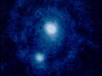 Image de Pluton et Charon capturée par Hubble lors de l'une de ses observations précédentes P1 et P2 n'y apparaissent pas (Crédit :NASA)