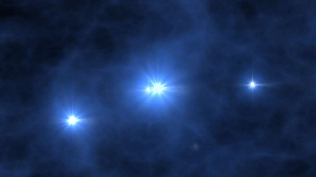 Illustration de la formation des premières étoiles à l’époque de l’âge sombre. © Nasa, WMAP Science Team