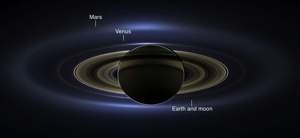 La Terre, Vénus et Mars vues de Saturne La Terre, Vénus et Mars vues de Saturne