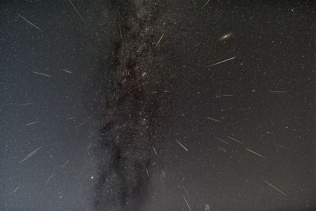 Le radiant des Perséides et la galaxie d'Andromède Le radiant des Perséides et la galaxie d'Andromède