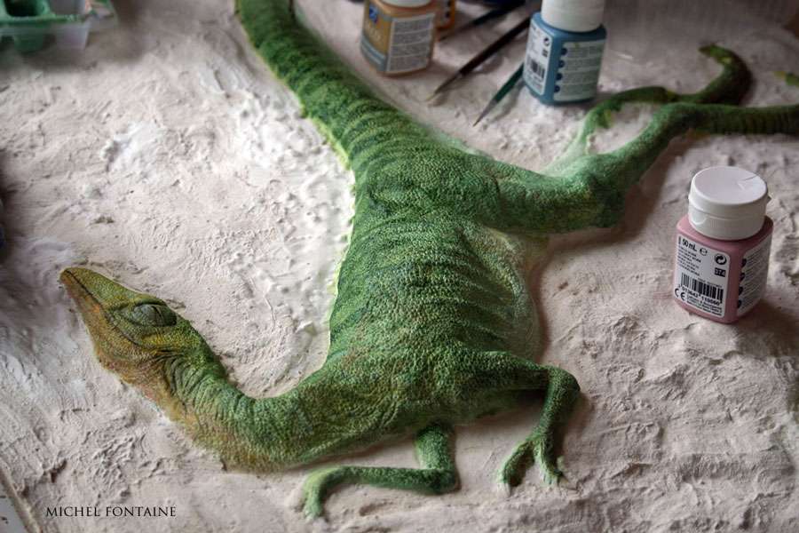Compsognathus - Peinture terminée Compsognathus - Peinture terminée